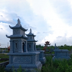 [2023] Mẫu Mộ Đá 2 Mái mới, rất được ưa chuộng bởi sự uy nghi và phong thủy