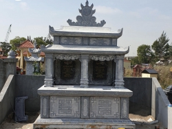 Mộ đá đôi 2 mái xanh đen đẹp chuẩn phong thuỷ