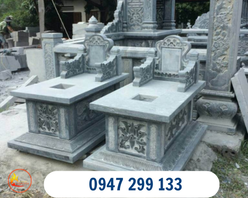 Mẫu mộ đá tam sơn tại xưởng Đá mỹ nghệ Hoàng Đông 