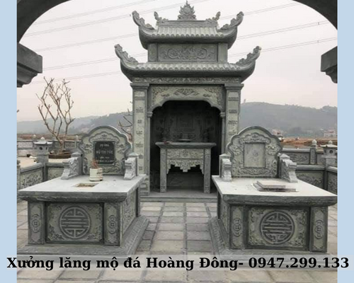 Mẫu mộ đá tam sơn đơn giản, sang trọng 