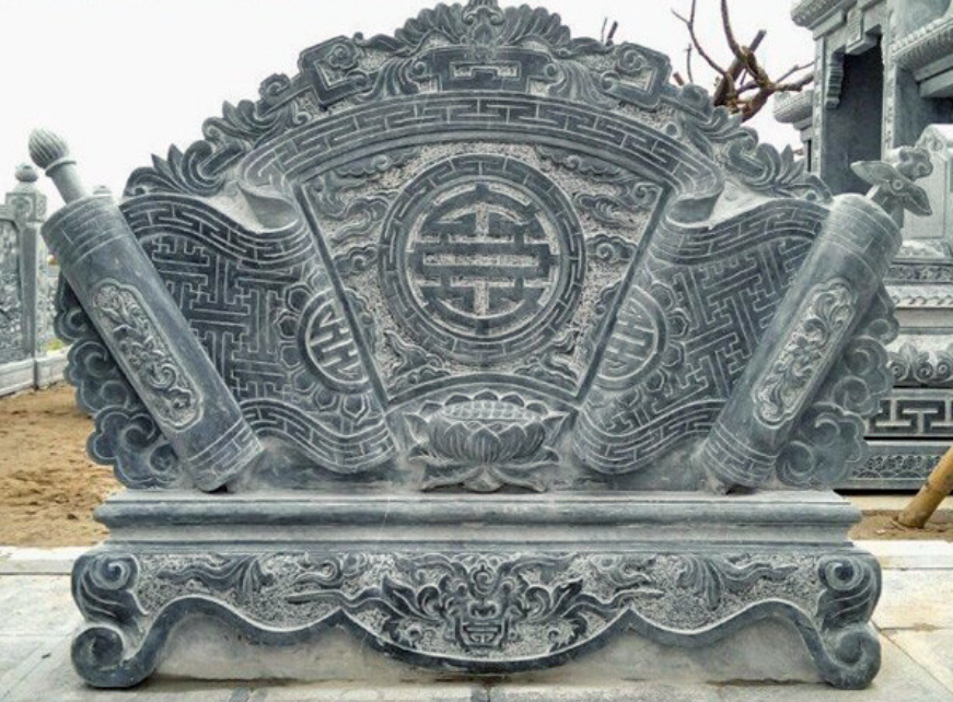 Mẫu cuốn thư đá xanh rêu cao cấp đẹp chuẩn phong thủy 