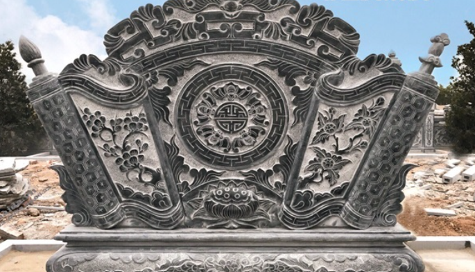 Mẫu cuốn thư đá trang nghiêm đẹp sang trọng 