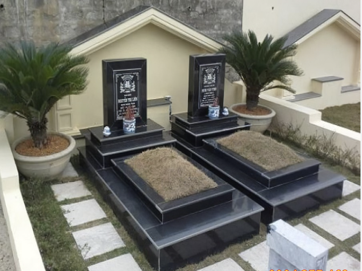 Khu lăng mộ đá hoa cương đơn giản chuẩn phong thuỷ 