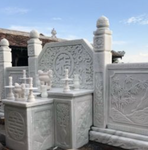 Tổng hợp 99+ mẫu lăng mộ đá trắng đẹp hiện nay hình 5 Mẫu lăng mộ đá trắng hoa văn chạm khắc nổi bật, sang trọng