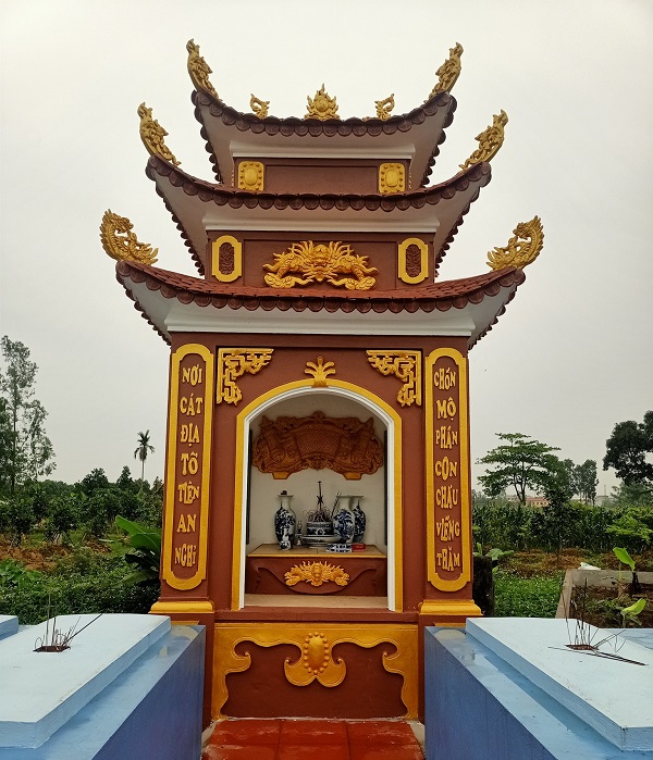 Mẫu mộ sơn màu đỏ phù hợp với người mệnh Hỏa