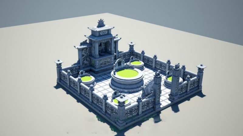 Mẫu phối cảnh khu lăng mộ đá tròn số BTK09