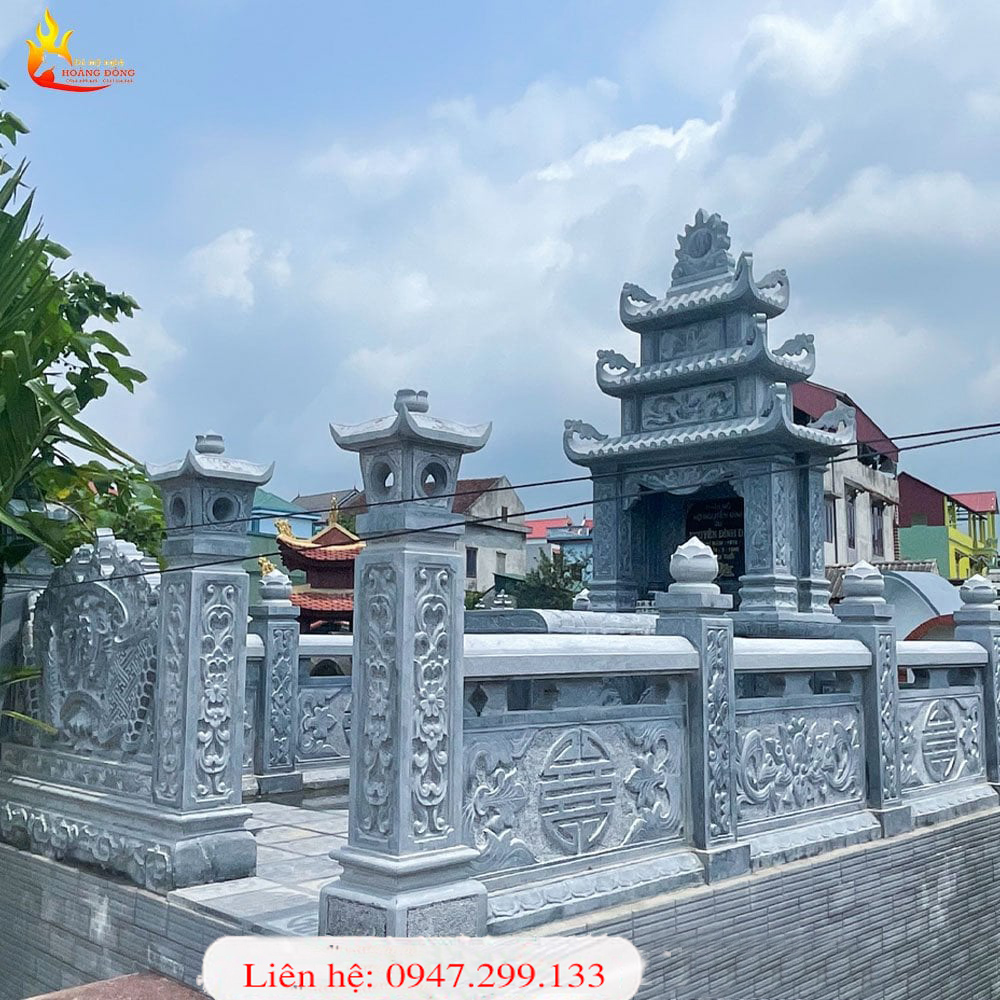 Tổng hợp những mẫu lăng mộ dòng họ đẹp nhất hình 1 Mẫu lăng mộ dòng họ chạm khắc sắc nét từng chi tiết