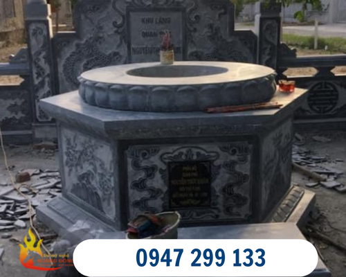 Mẫu mộ đá lục lăng không mái đơn giản 