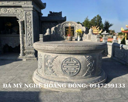 Cận cảnh mộ đá tròn trong khuôn viên khu lăng mộ cao cấp 