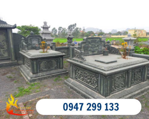 Mẫu mộ tam sơn với kích thước lớn và hoa văn chạm khắc tinh tế 