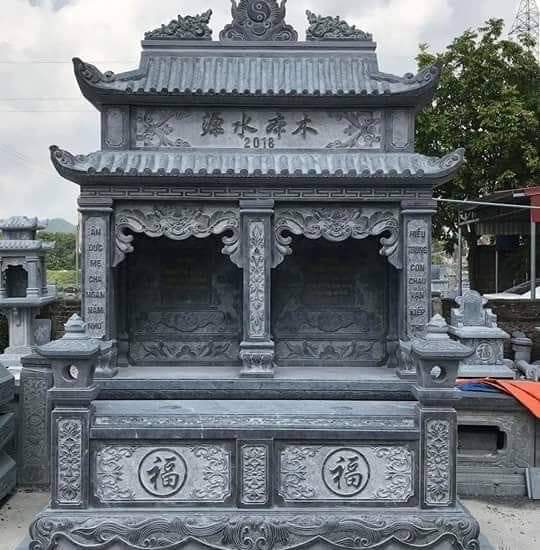 Mẫu mộ đá đôi chữ Phúc chuẩn phong thuỷ 