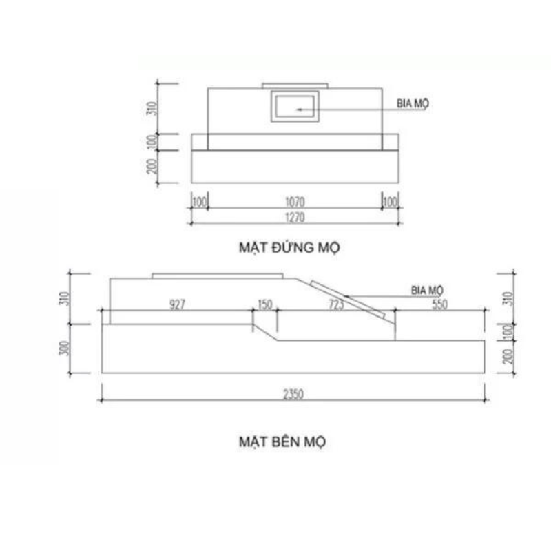 Bản thiết kế mộ phần chi tiết 