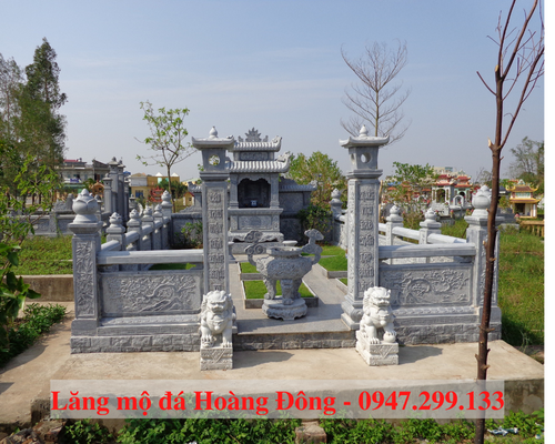 Mẫu lăng mộ đá xanh đen sang trọng 